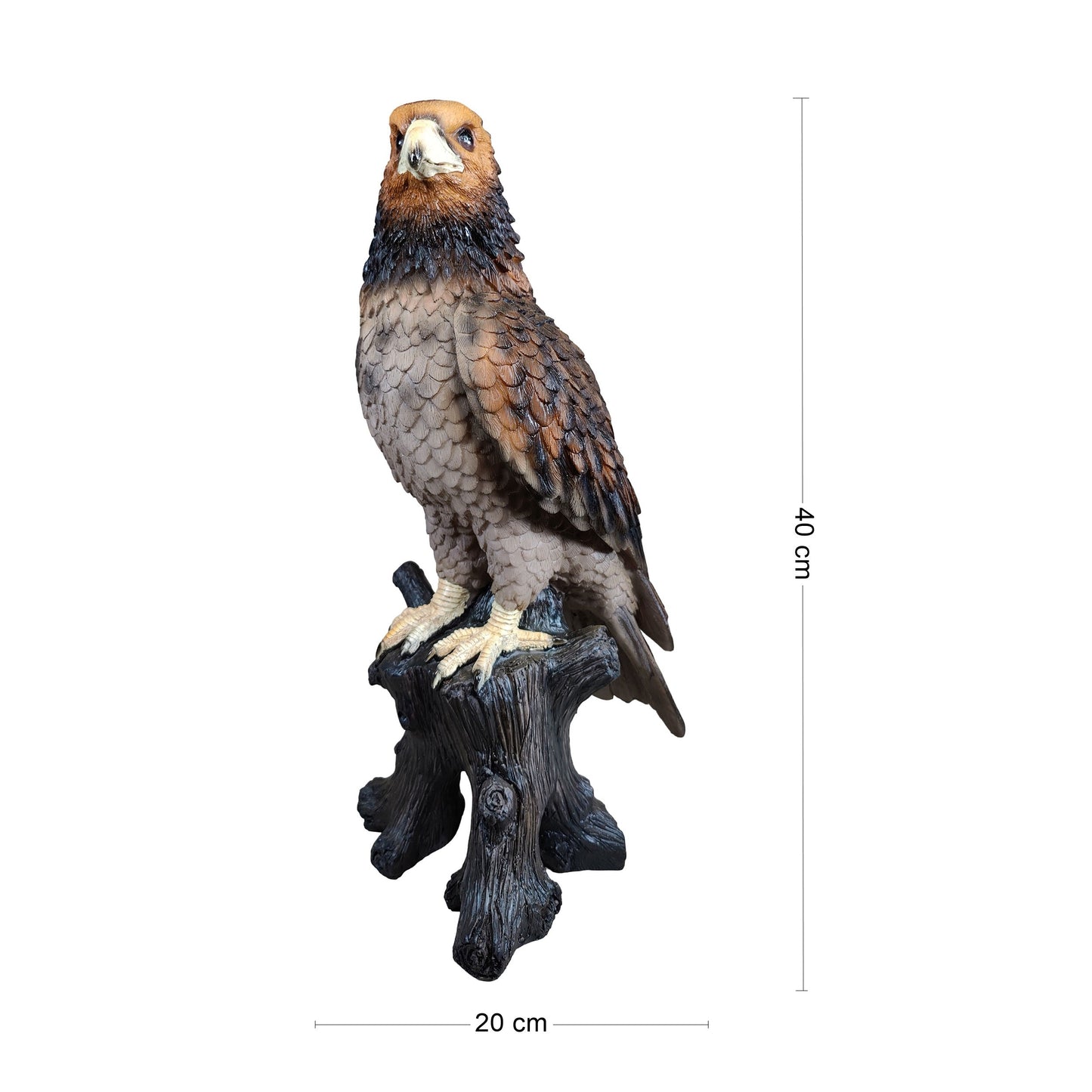 Adler Figur groß auf Baumstamm – Gartenfigur Adler als Deko Adler für Terrasse, Balkon & Eingangsbereich