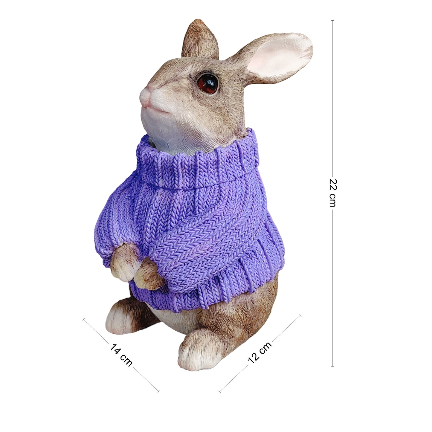 Deko Hase im Pullover als Deko Osterhase - Hasenfigur sitzend für Osterdeko oder Gartenfigur Hase in verschiedenen Farben