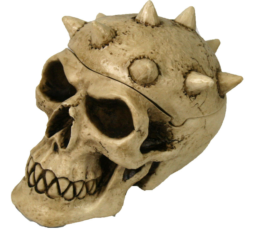 Totenschädel Dekofigur mit Stacheln – Gothic Box & Aschenbecher