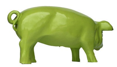Apple Schwein Dekofigur für den Garten – grünes Ferkel XXL 60 cm