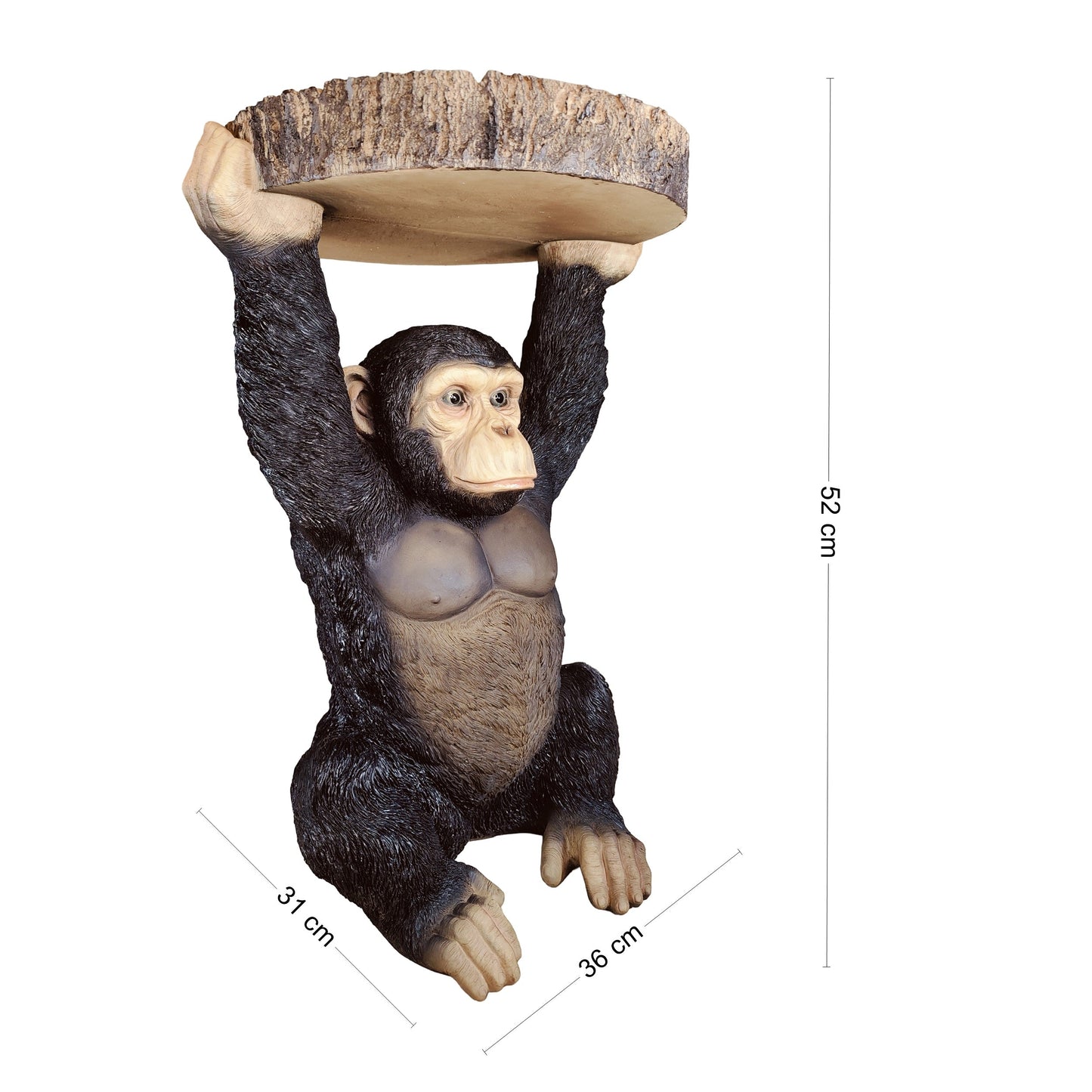 Beistelltisch Tiere Affe als Telefontisch - Beistelltisch Design klein für Garten & Wohnbereich