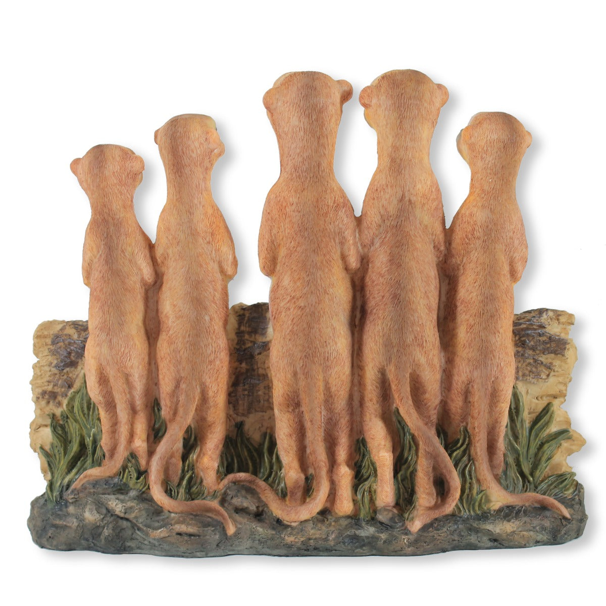 Gartenfigur Erdmännchen Familie Willkommens Schild Garten Dekoration - Qualitäts-Dekofigur