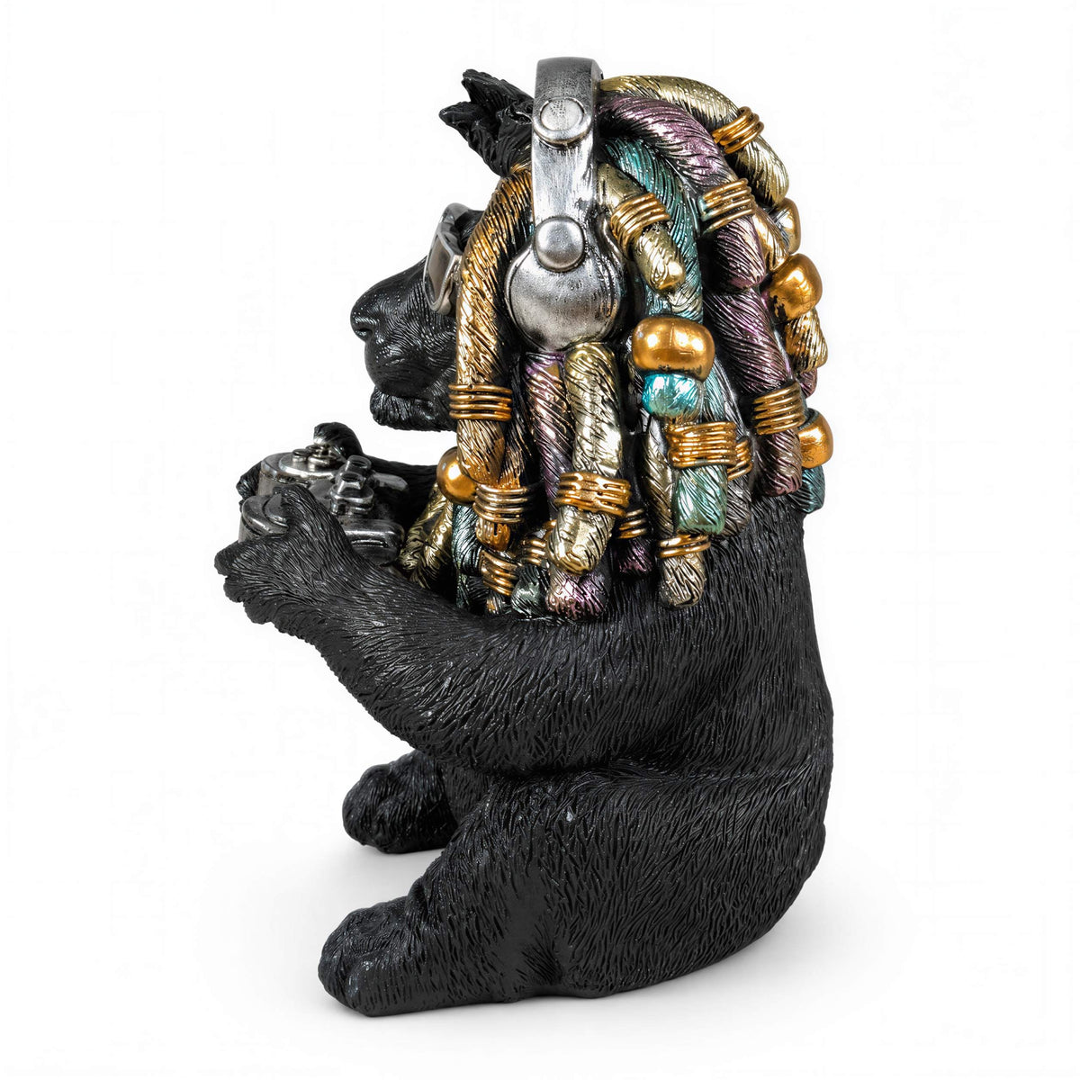 Löwenfigur Urban Royals mit Dreadlocks, Controller & Kopfhörern Löwe Figur