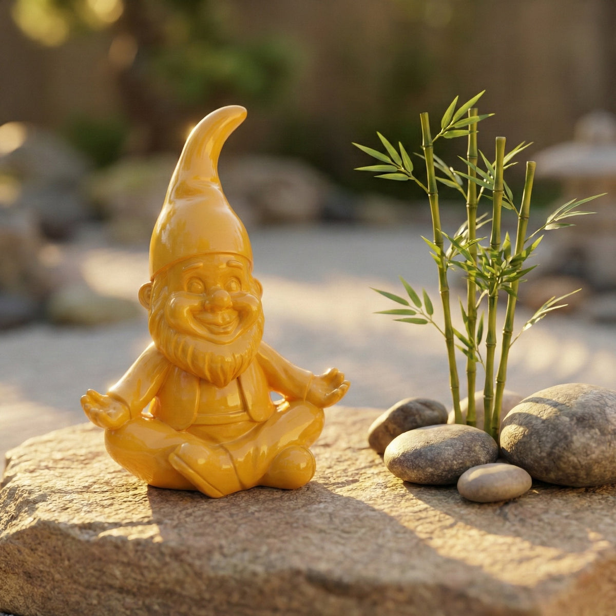 Yoga Gartenzwerg Dekofigur für den Garten – ZenPoser in Pastell, 2 Größen