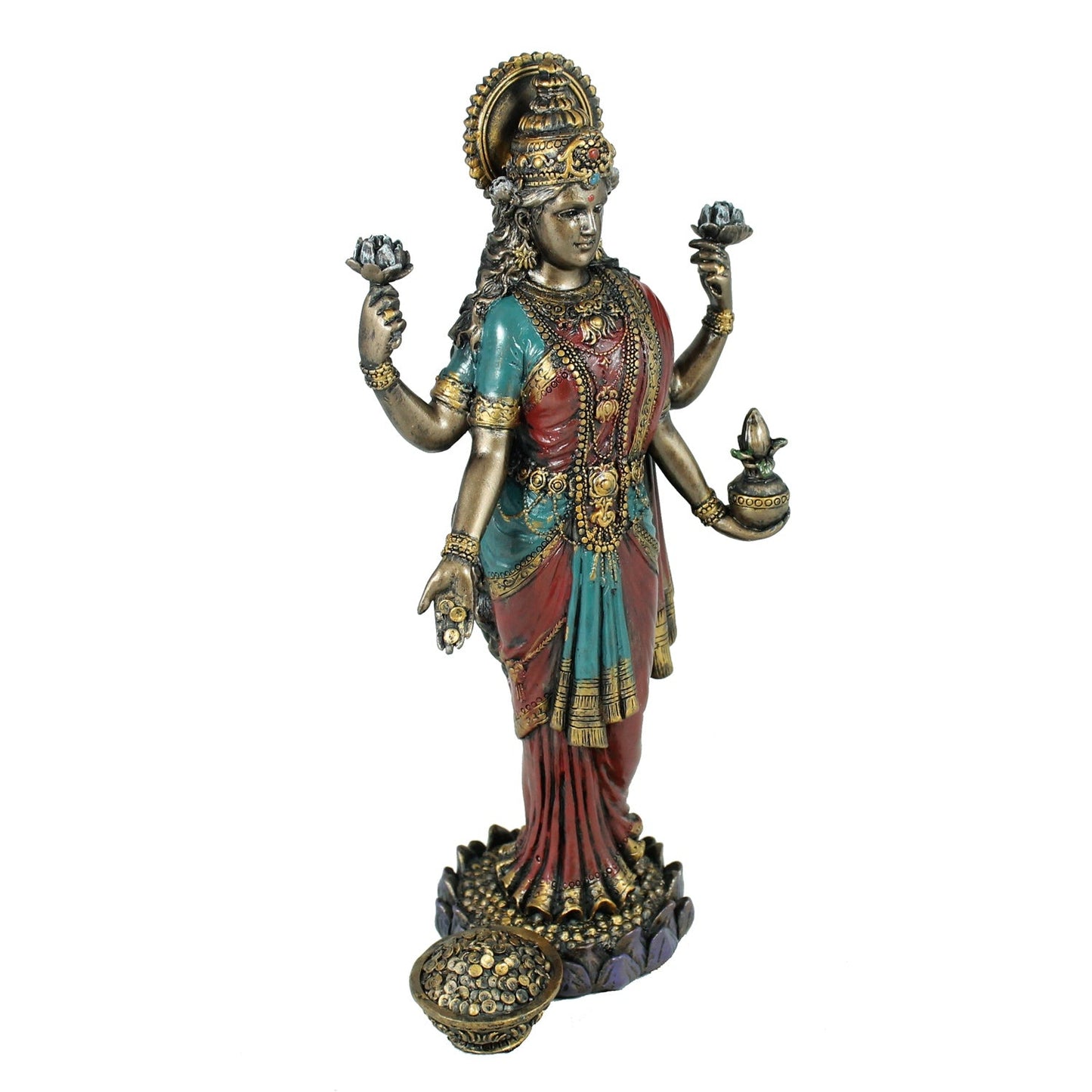 Lakshmi Dekofigur in Bronzeoptik – indische Deko Figur & Statue