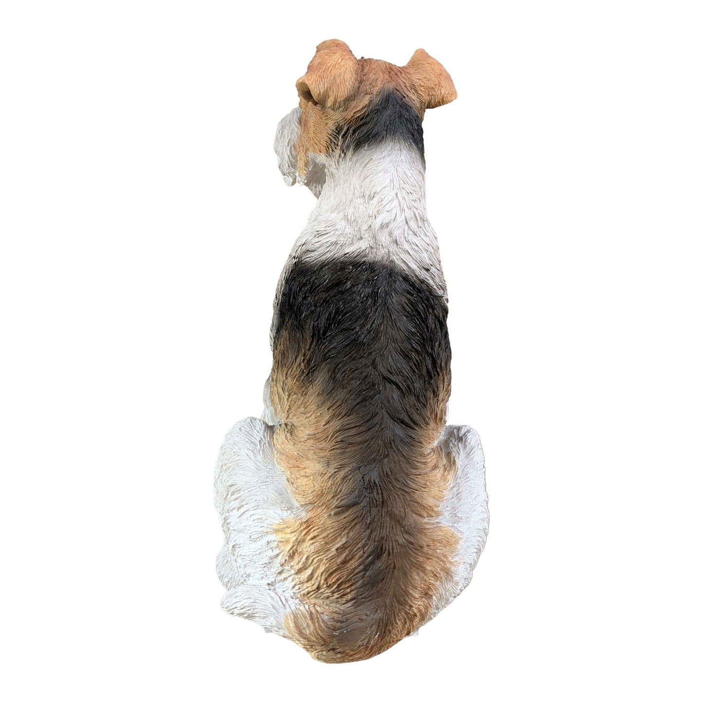 Lebensechte Foxterrier Dekofigur für den Garten – Hundefigur