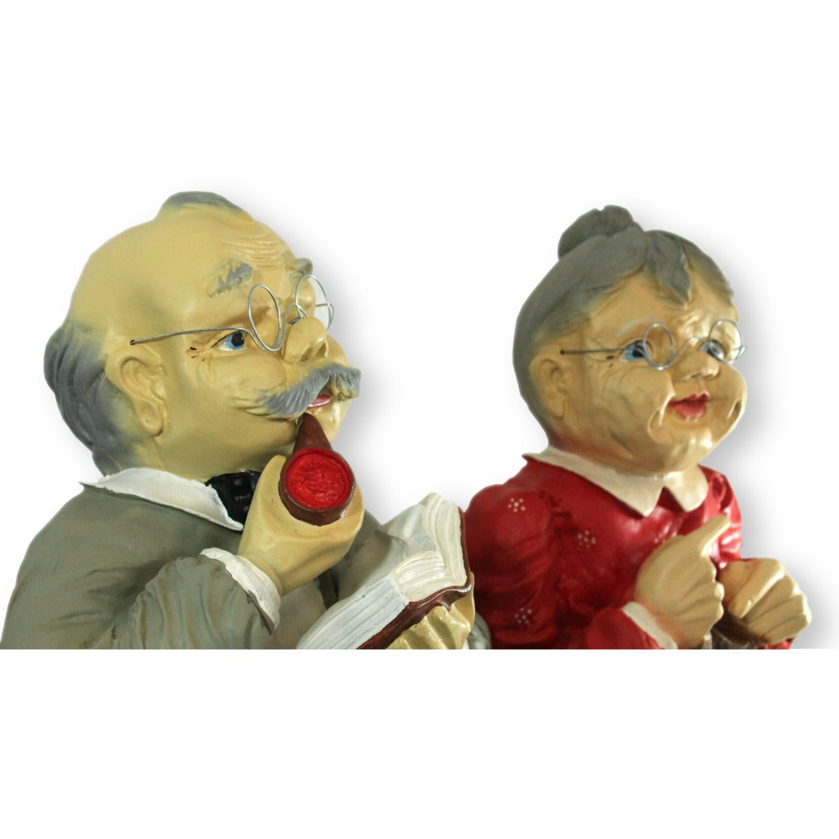 Gartenfigur Oma und Opa auf Bank XL  Oma und Opa Figuren für den Garten