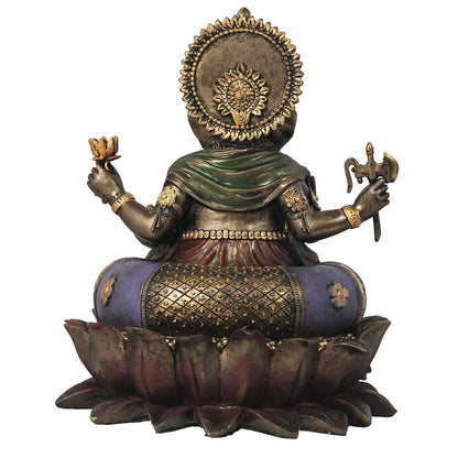 Ganesha Dekofigur in Bronzeoptik – hinduistische Skulptur