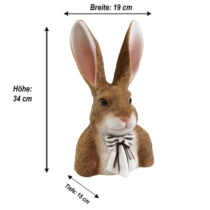 Osterhasen Büste Hasen Figur Hase "Theo seriös" große Osterhasen Deko