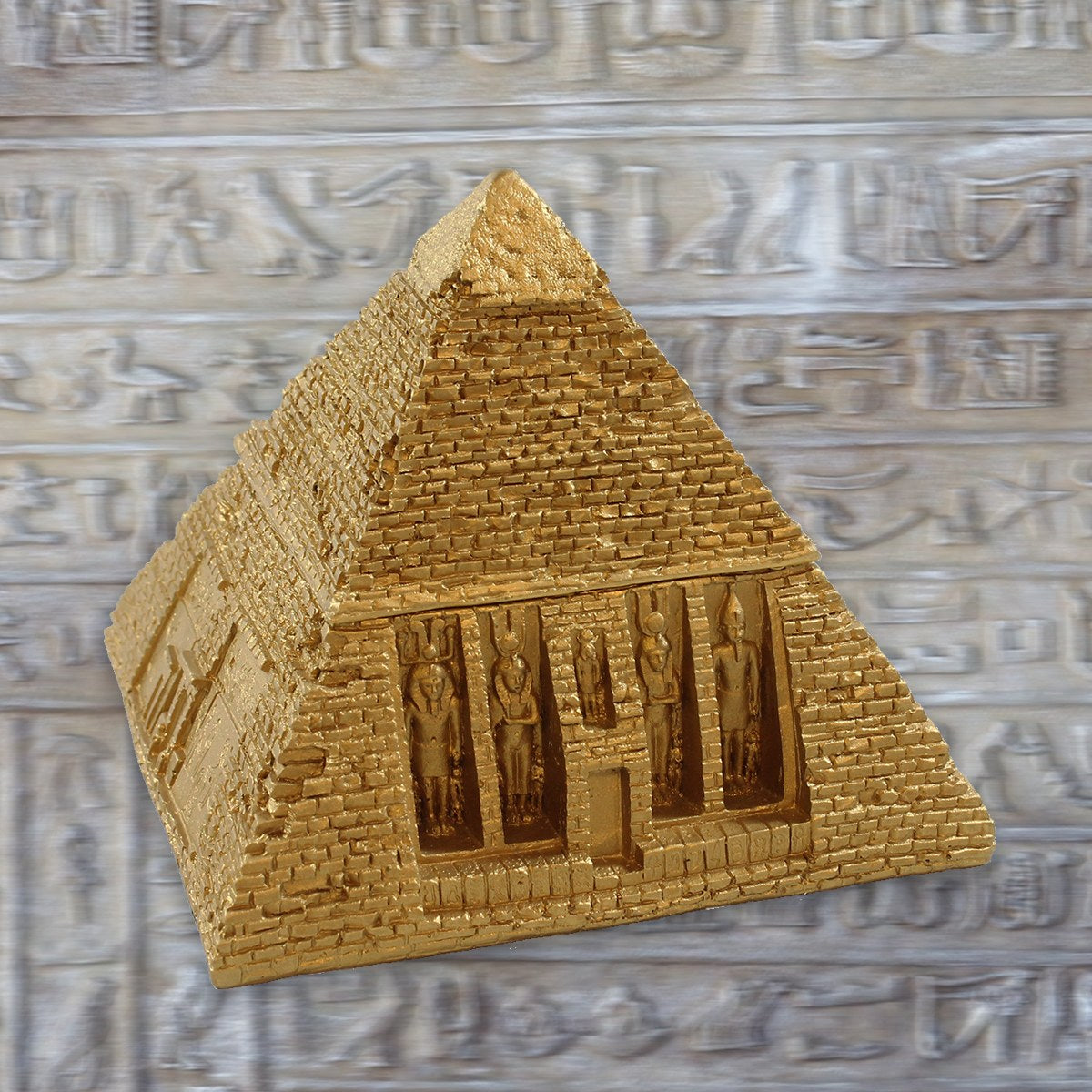 Ägyptische Pyramide Dekofigur & Schmuckschatulle – goldene Aufbewahrung