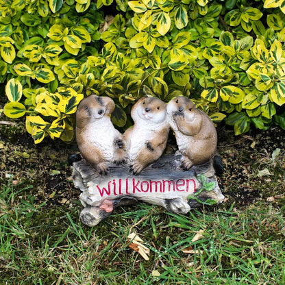 Willkommensschild 3 Biber Eingangsschild Willkommen Schild Haustür - Hochwertiges Accessoire