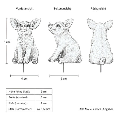 Tierische Blumenstecker & Gartenstecker für Beet und Blumentopf, 6 Motive