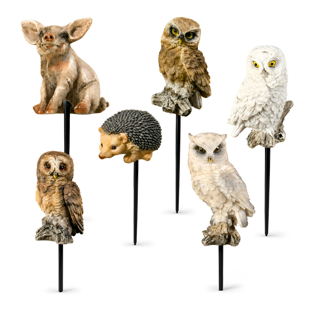 Tierische Blumenstecker & Gartenstecker für Beet und Blumentopf, 6 Motive