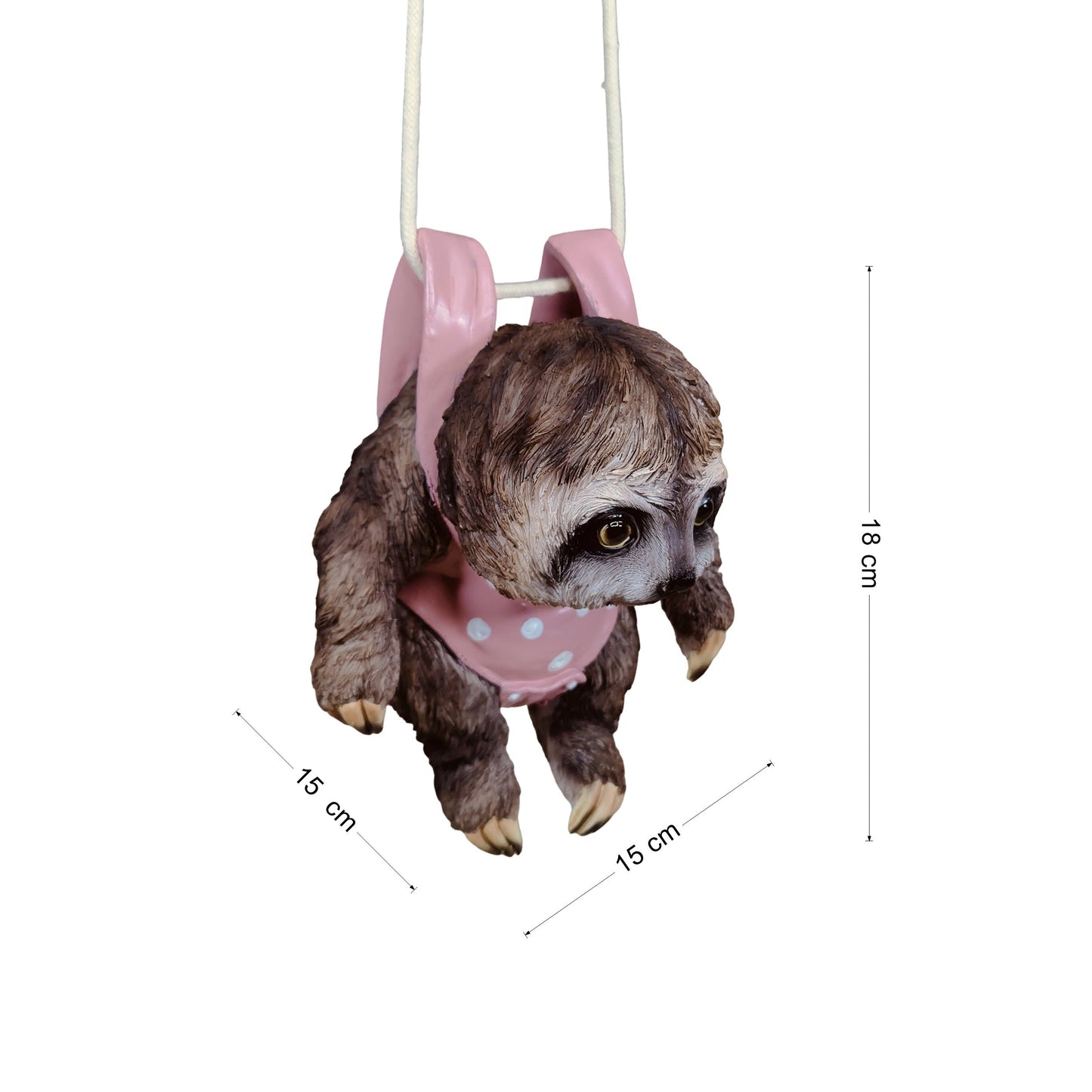 Faultier Figur hängend – Faultier Deko als lustige Gartenfigur zum Aufhängen in Gelb, Rosa oder Grün