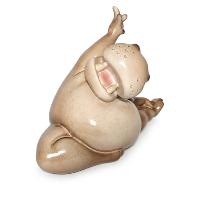 Yoga Nilpferd Dekofigur – glänzende Deko Figur in 2 Posen