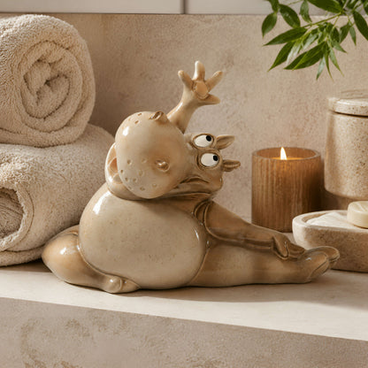 Yoga Nilpferd Dekofigur – glänzende Deko Figur in 2 Posen