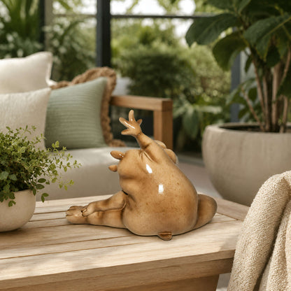 Yoga Nilpferd Dekofigur – glänzende Deko Figur in 2 Posen