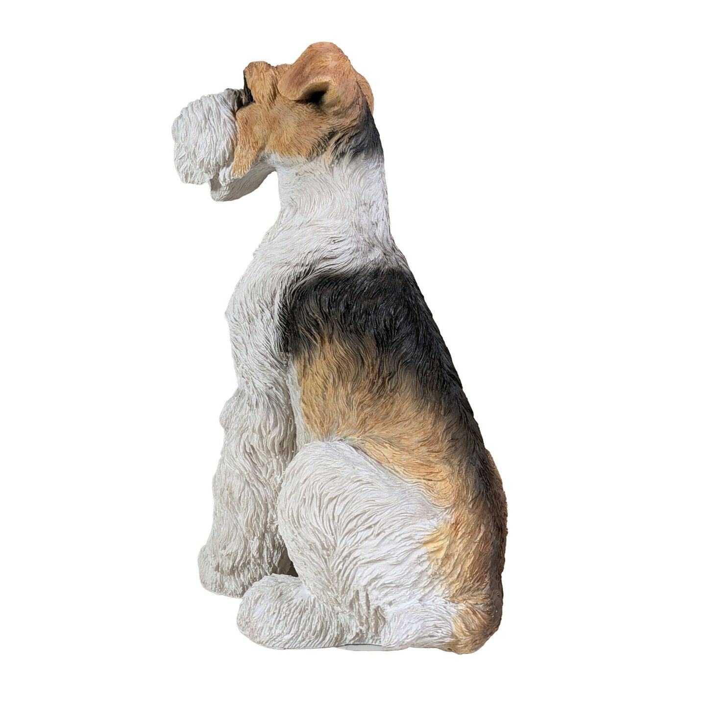 Lebensechte Foxterrier Dekofigur für den Garten – Hundefigur