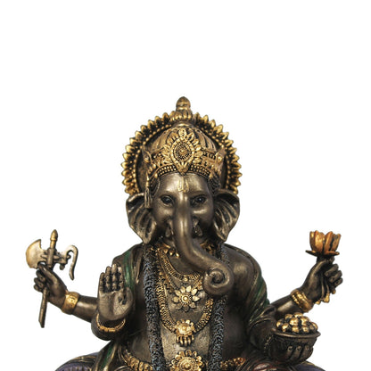 Ganesha Dekofigur in Bronzeoptik – hinduistische Skulptur