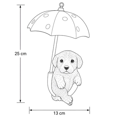 Hängedeko Tierfigur mit Schirm – Fenster- & Gartendeko: Biene, Mops oder Jack Russell