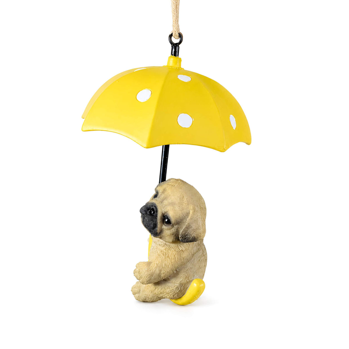 Hängedeko Tierfigur mit Schirm – Fenster- & Gartendeko: Biene, Mops oder Jack Russell