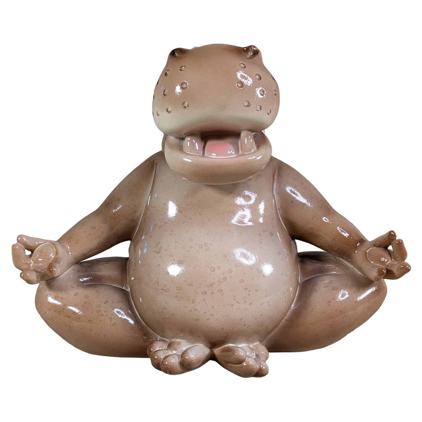 Yoga Nilpferd Dekofigur – glänzende Deko Figur in 2 Posen