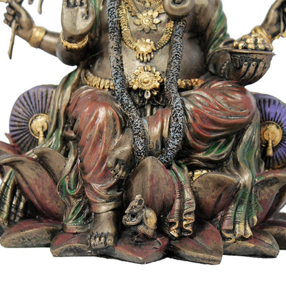 Ganesha Dekofigur in Bronzeoptik – hinduistische Skulptur