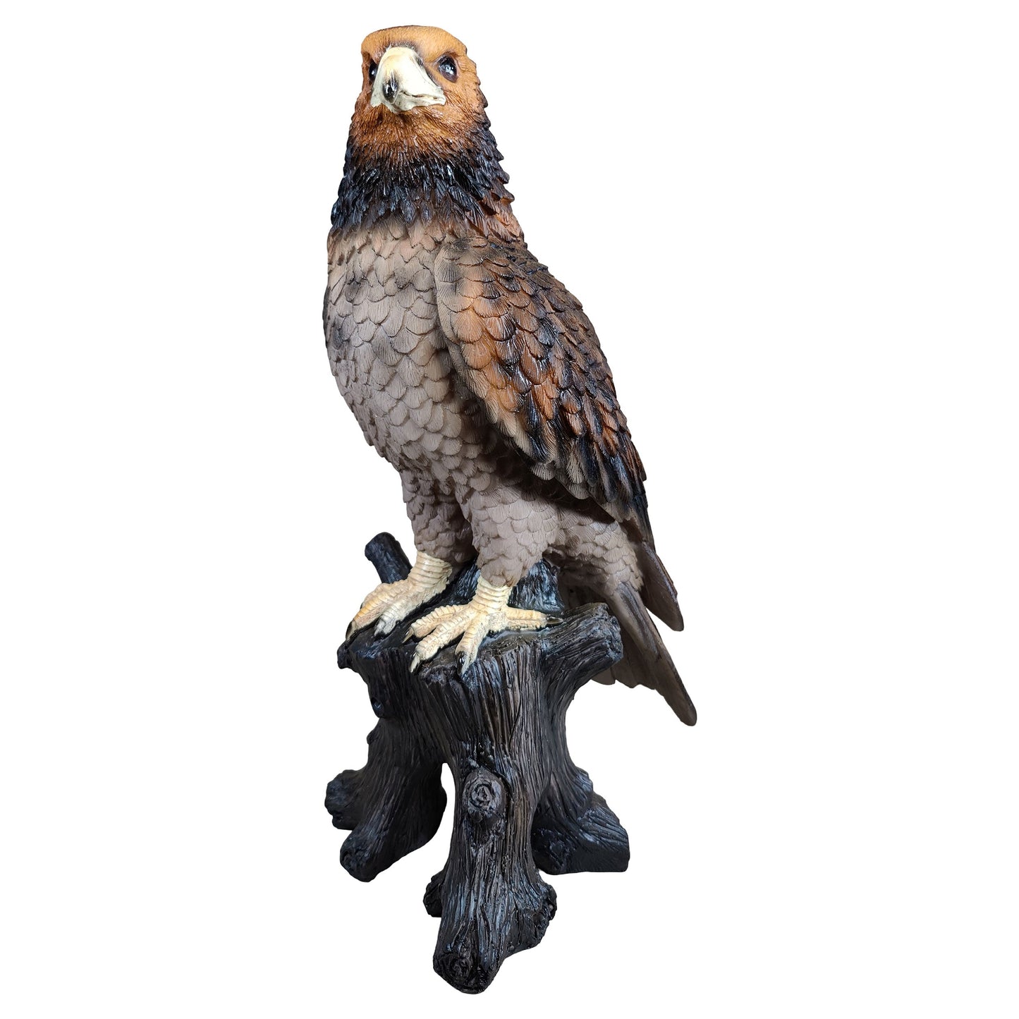 Adler Figur groß auf Baumstamm – Gartenfigur Adler als Deko Adler für Terrasse, Balkon & Eingangsbereich