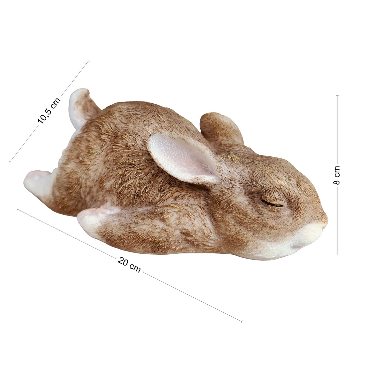 Schlafender Deko Hase aus Polyresin Hasenfigur für Haus & Garten