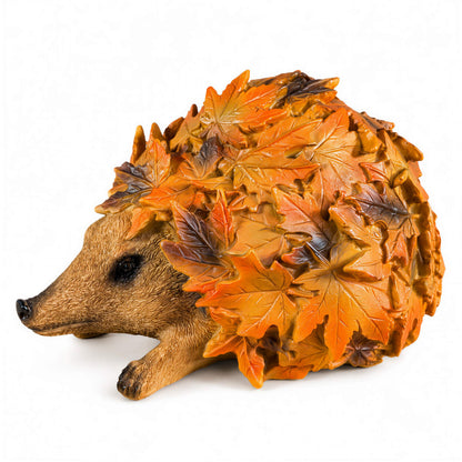 Waldtier-Dekofiguren Eule, Reh, Igel & Eichhörnchen mit Blätterdeko