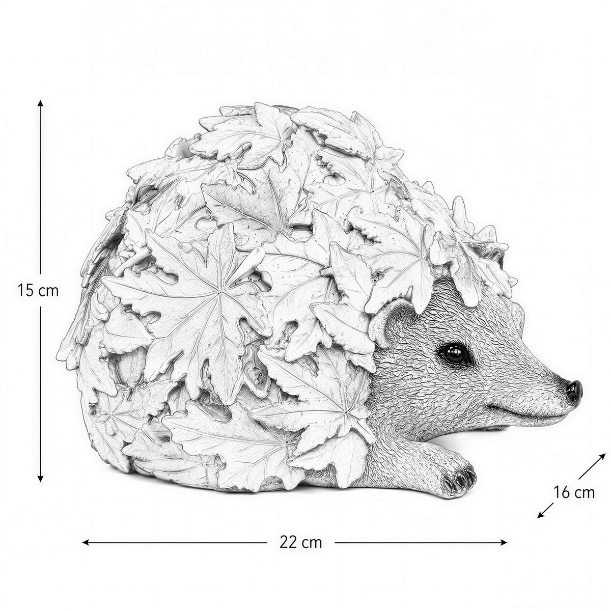 Waldtier-Dekofiguren Eule, Reh, Igel & Eichhörnchen mit Blätterdeko