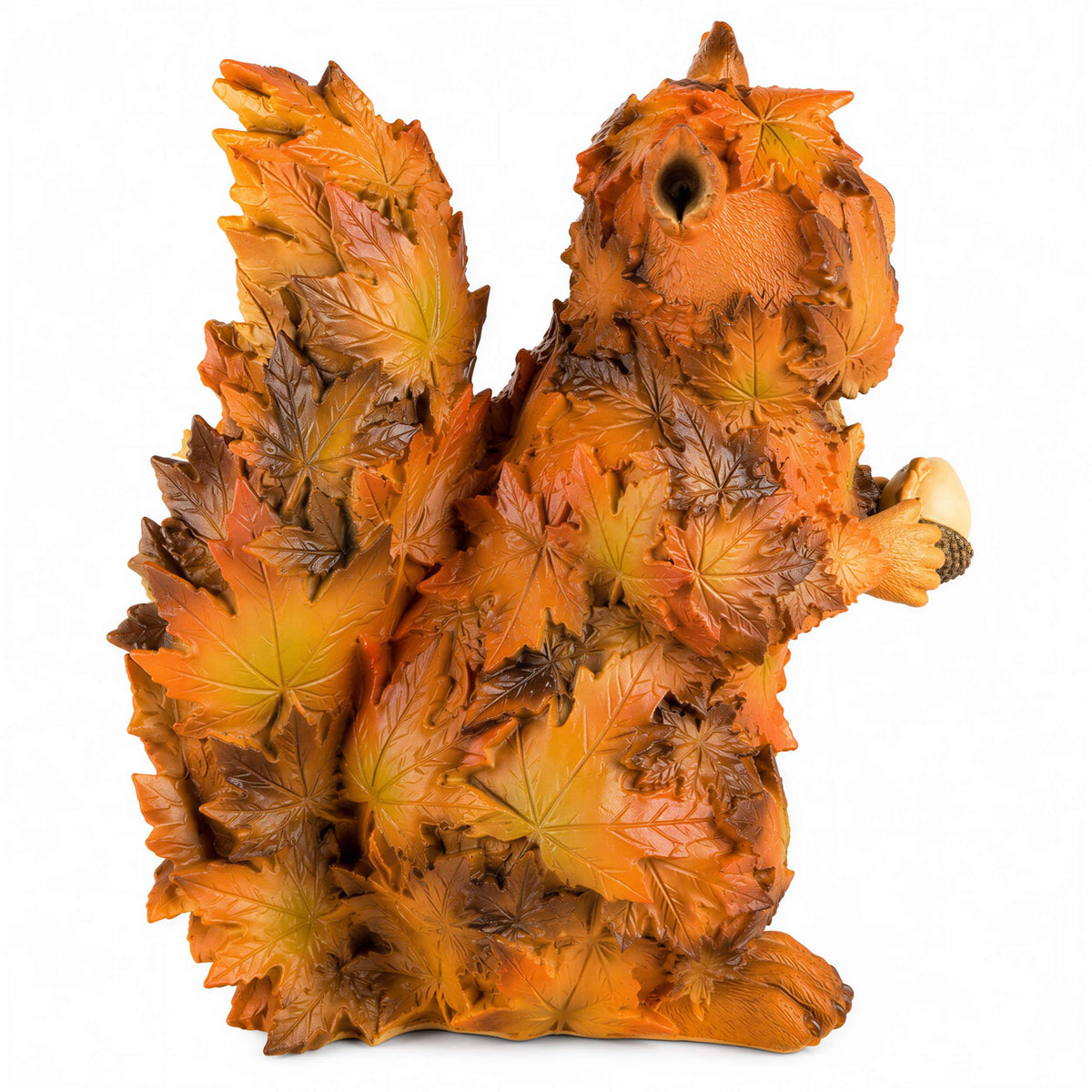 Waldtier-Dekofiguren Eule, Reh, Igel & Eichhörnchen mit Blätterdeko