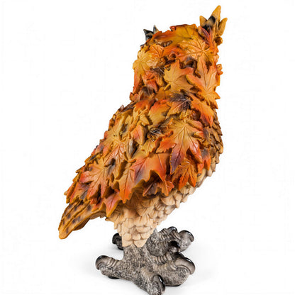 Waldtier-Dekofiguren Eule, Reh, Igel & Eichhörnchen mit Blätterdeko