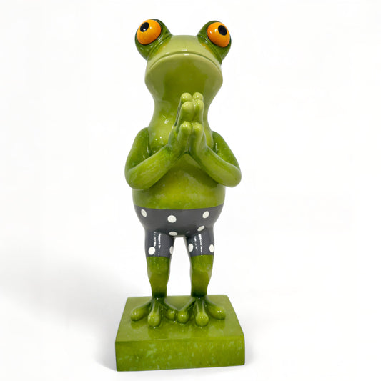 Frosch Dekofigur lustiger Badefrosch 43 cm grün Gartenfigur Frosch Froschfigur Pooldeko