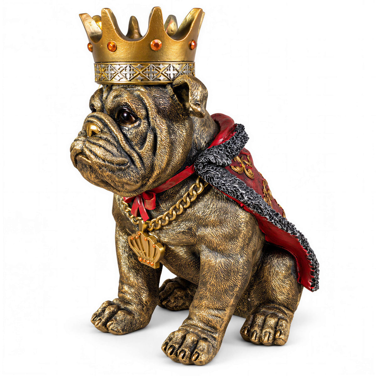 Bulldogge Dekofigur mit Krone – Urban Royals, schwarz oder gold