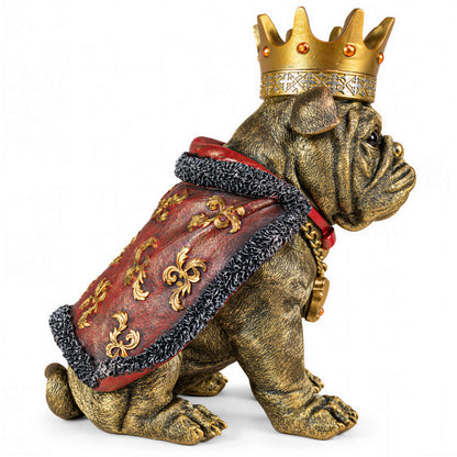 Bulldogge Dekofigur mit Krone – Urban Royals, schwarz oder gold