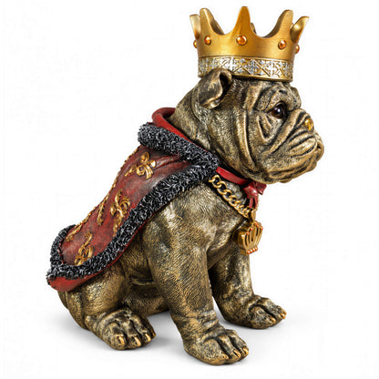 Bulldogge Dekofigur mit Krone – Urban Royals, schwarz oder gold