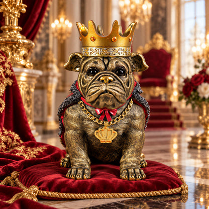 Bulldogge Dekofigur mit Krone – Urban Royals, schwarz oder gold