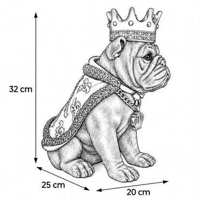 Bulldogge Dekofigur mit Krone – Urban Royals, schwarz oder gold
