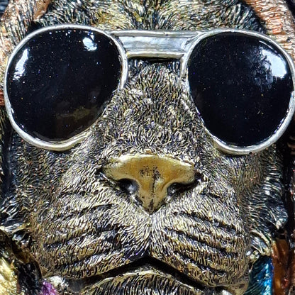 Deko Hund „Rasta Bob“ – handbemalte Hundefigur aus Polyresin, 2 Größen & Farben