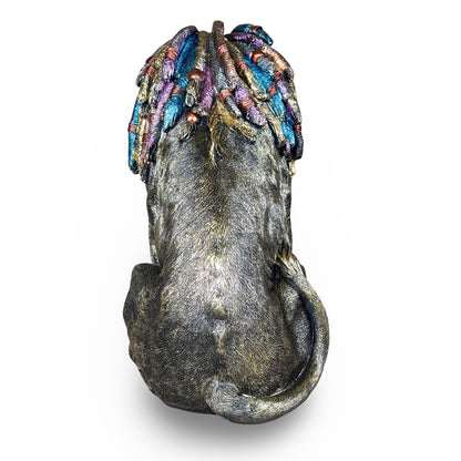 Deko Hund „Rasta Bob“ – handbemalte Hundefigur aus Polyresin, 2 Größen & Farben