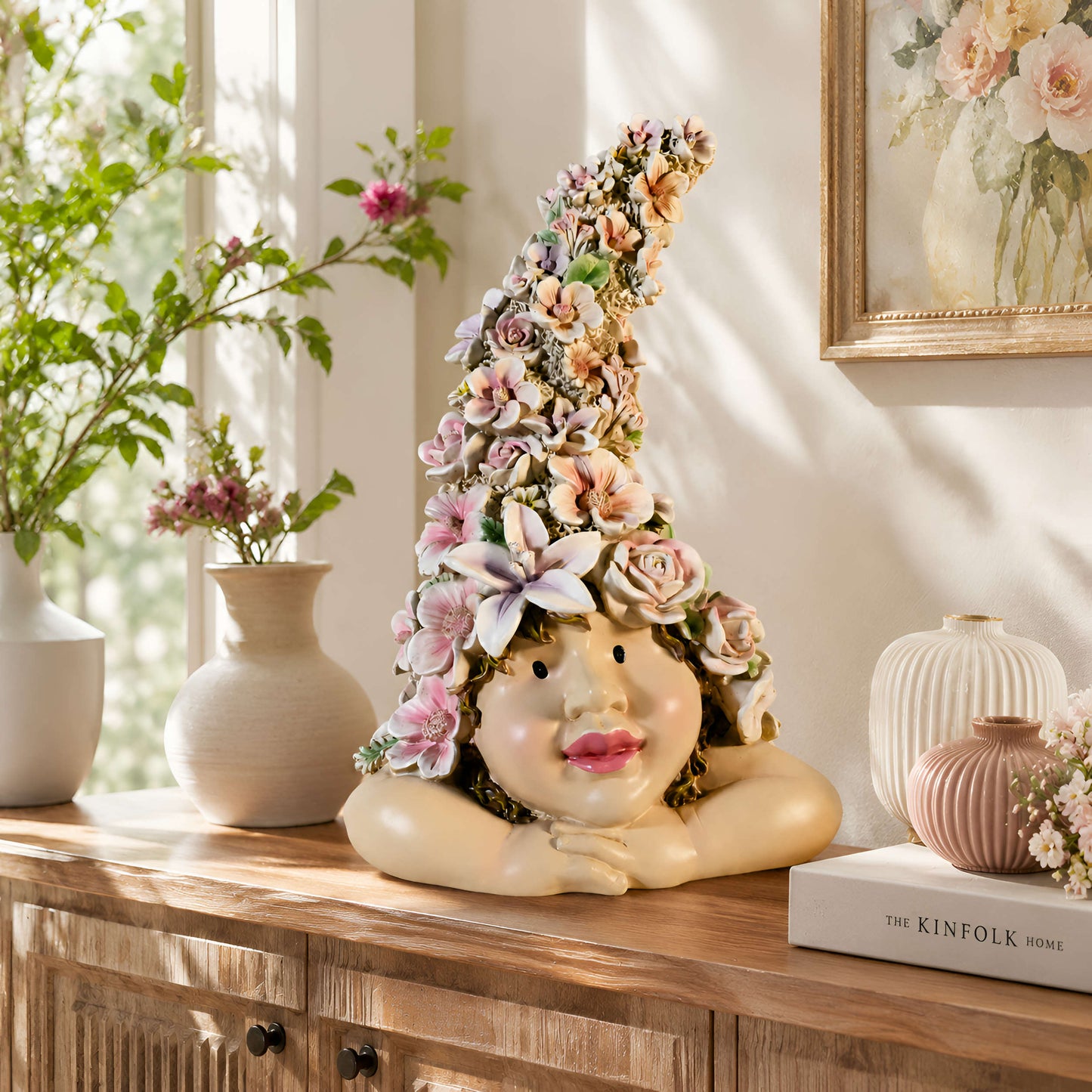 Romantisches Blumenkind – Dekofigur für den Garten in 2 Größen