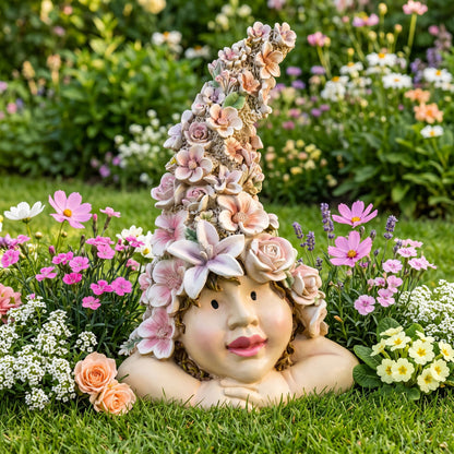 Romantisches Blumenkind – Dekofigur für den Garten in 2 Größen