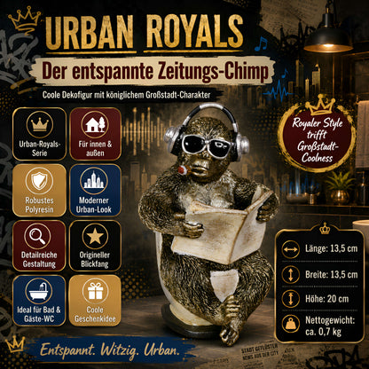 Kuh- oder Affenfigur mit Zeitung, Toiletten-Deko | Urban Royals
