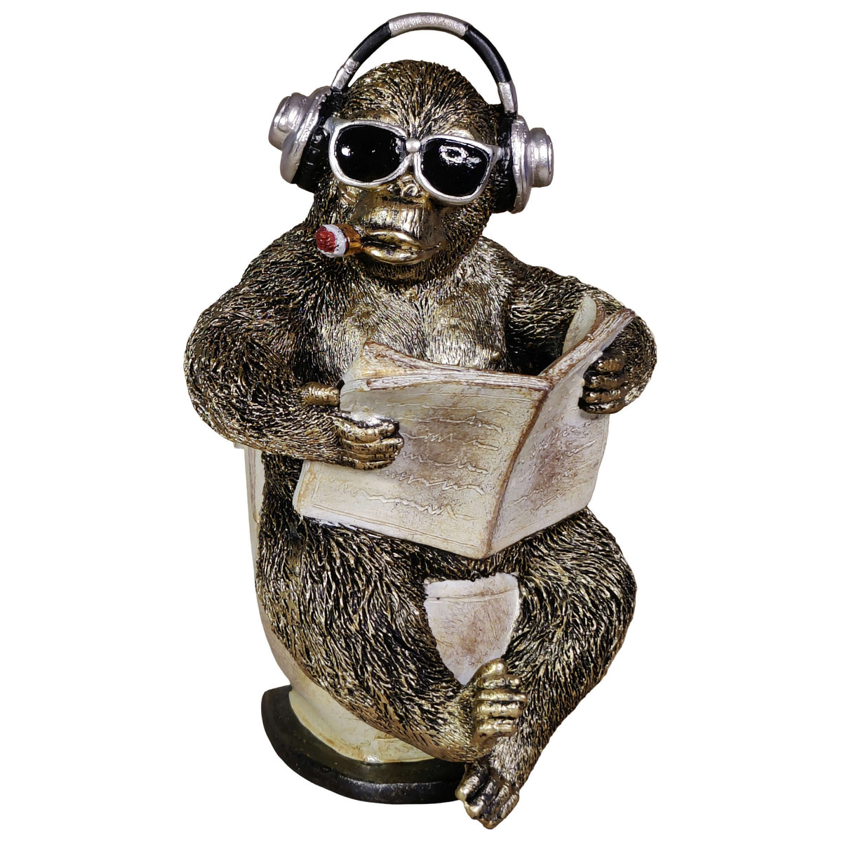 Kuh- oder Affenfigur mit Zeitung, Toiletten-Deko | Urban Royals