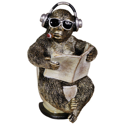 Kuh- oder Affenfigur mit Zeitung, Toiletten-Deko | Urban Royals