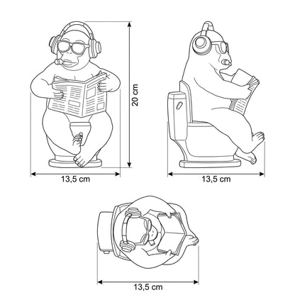 Kuh- oder Affenfigur mit Zeitung, Toiletten-Deko | Urban Royals