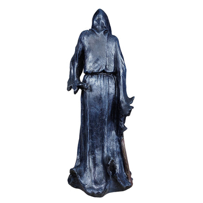 Halloween Deko Figur Sensenmann mit LED Laterne - Dekofigur Der Tod -gruselige Herbstdeko für innen