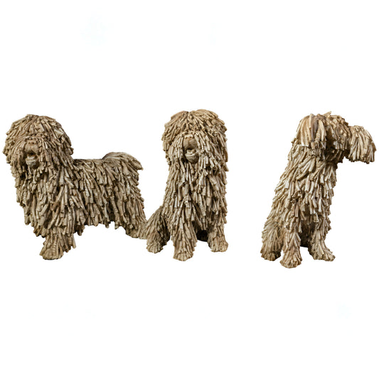 Hundefigur in Treibholzoptik – naturgetreue Dekofigur