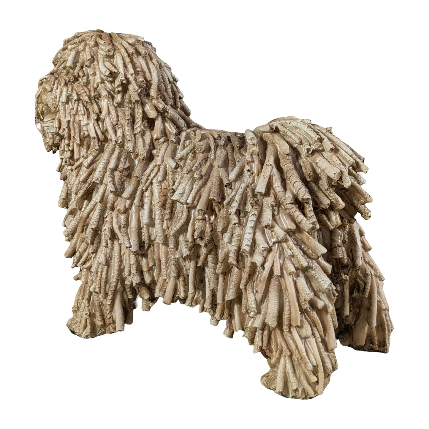 Hundefigur in Treibholzoptik – naturgetreue Dekofigur